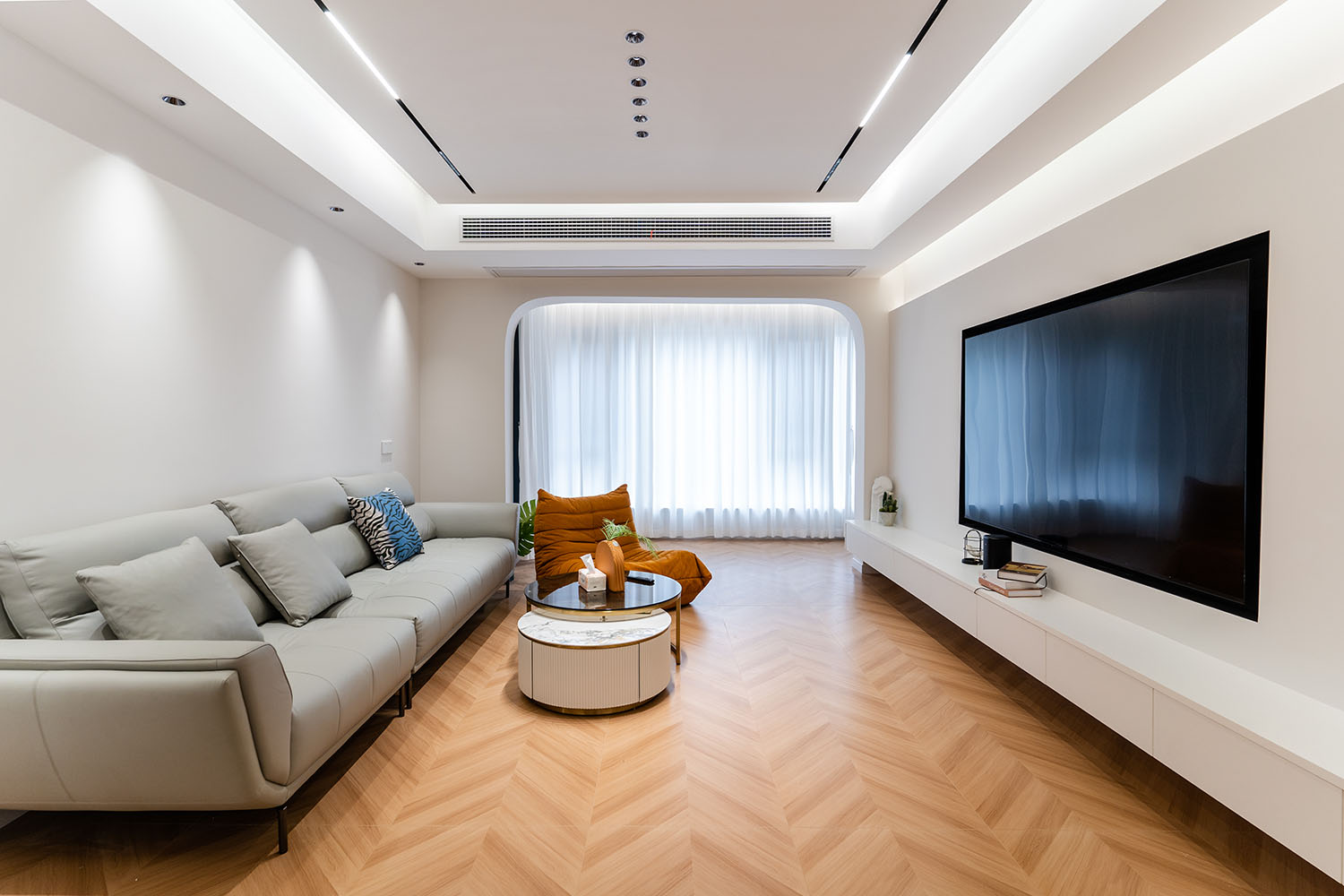 株洲家博整未名1898小区126㎡ 现代奶油风格装修赏析